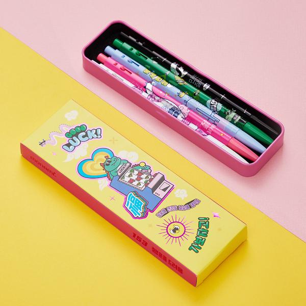 153 행운을드려용 볼펜(0.5/틴케이스/5본입/모나미) 153 행운을드려용 볼펜(0.5/틴케이스/5본입/모나미)