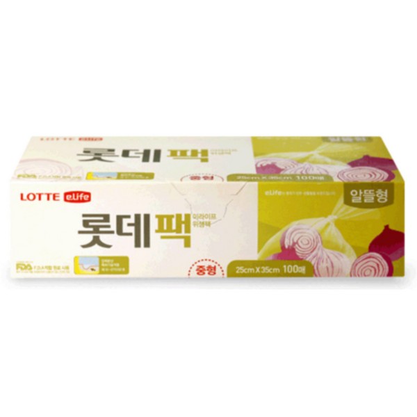 롯데위생백(알뜰형/중/25*35cm/100매/롯데 이라이프)