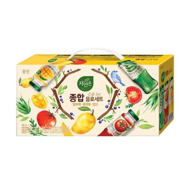 자연은 종합 음료세트(12개입/알로에+토마토+망고/박스/웅진)