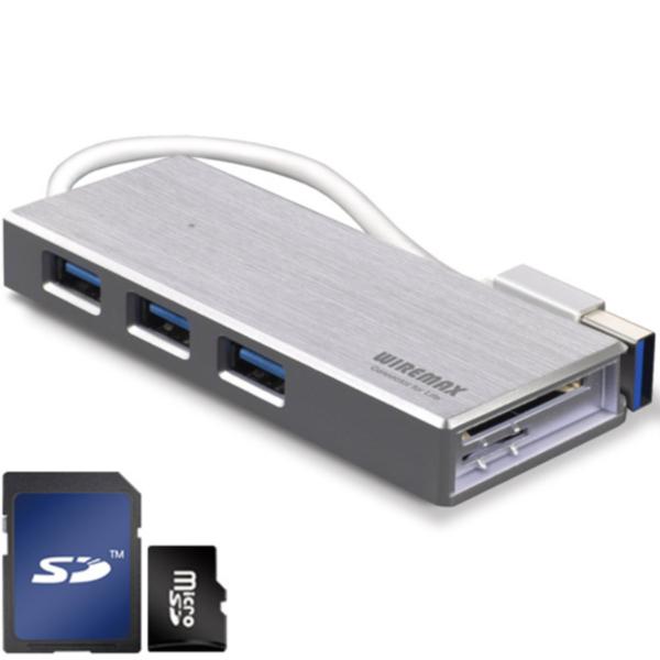 [W20466]3포트 USB허브/카드리더기(US3C/실버/WIREMAX)