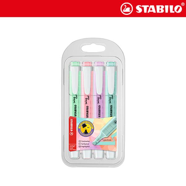스윙쿨 파스텔 형광펜(4C/A세트/STABILO)