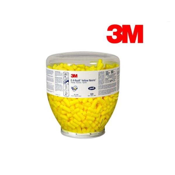 [업체별도배송]3M 귀마개 소프트네온 디스펜서 리필통(노랑/500개입)