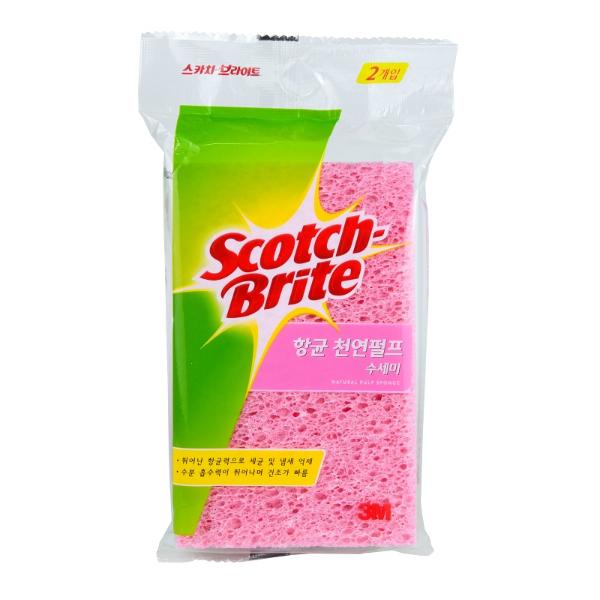 3M 스카치브라이트 항균 천연펄프 수세미(2입/REC-2F)