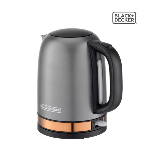 [업체별도배송]블랙앤데커 무선전기 주전자(블랙앤데커/BXEK2001-A/1.7L대용량/1,850W쾌속가열/스테인리스스틸/360도 회전식받침대)