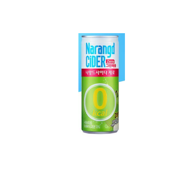 [업체별도배송]나랑드사이다 제로 그린애플맛 245ml (1박스/30캔/동아오츠카)