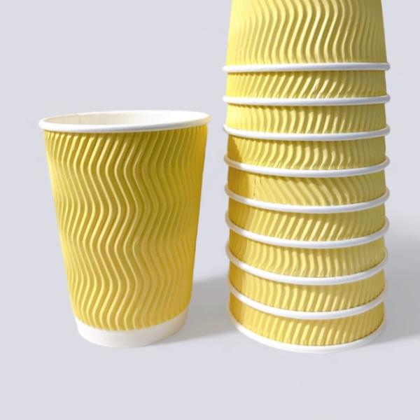 [업체별도배송]웨이브컵 12oz 1박스 개나리(360ml/25개입*20줄/500개)