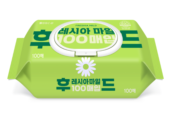 후레시아 마일드 물티슈 100매(221g/캡/쌍용씨앤비)