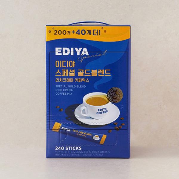 (업체별도배송)커피 이디야 스페셜 골드블렌드 리치크레마 커피믹스 11g*240T
