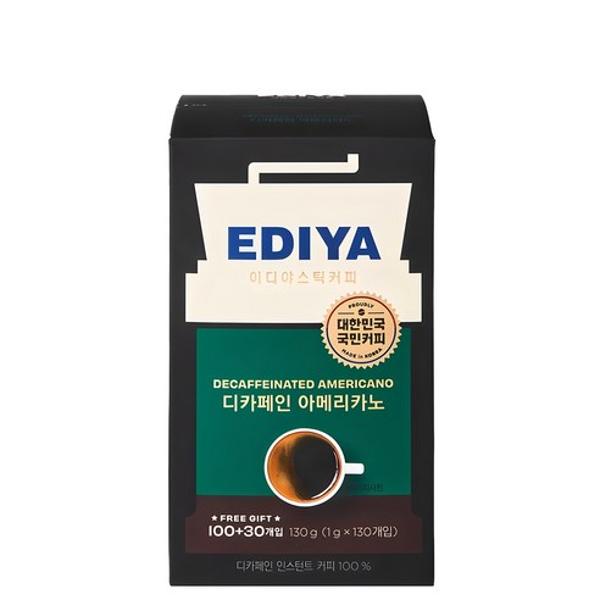 (업체별도배송)커피 이디야스틱커피 디카페인 아메리카노 1g*130T(100+30) (업체별도배송)커피 이디야스틱커피 디카페인 아메리카노 1g*130T(100+30)