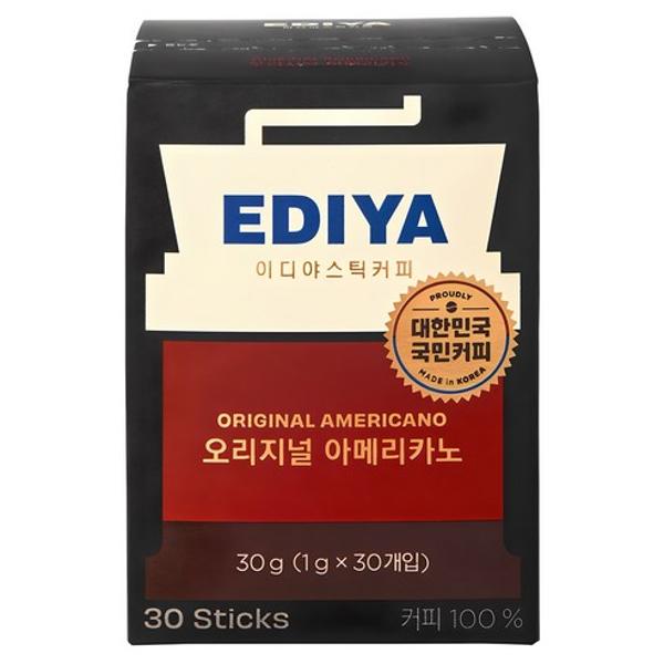 (업체별도배송)커피 이디야스틱커피 오리지널 아메리카노 1g*30T (업체별도배송)커피 이디야스틱커피 오리지널 아메리카노 1g*30T