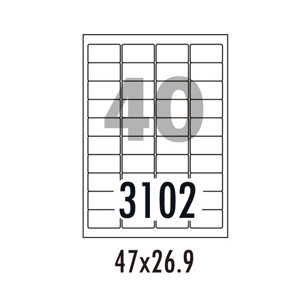 하이에코라벨(HES-3102/100매/40칸/폼텍)