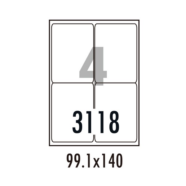 하이에코라벨(HES-3118/100매/4칸/폼텍)