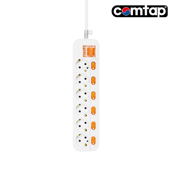 [업체별도배송]LED 개별스위치 6구 멀티탭(SHM-NSG6C/SC/콤탭/10M/16A)