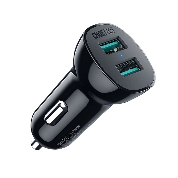 [업체별도배송]QC 3.0 36W 듀얼 차량용 시거잭(C0051/블랙/Choetech)