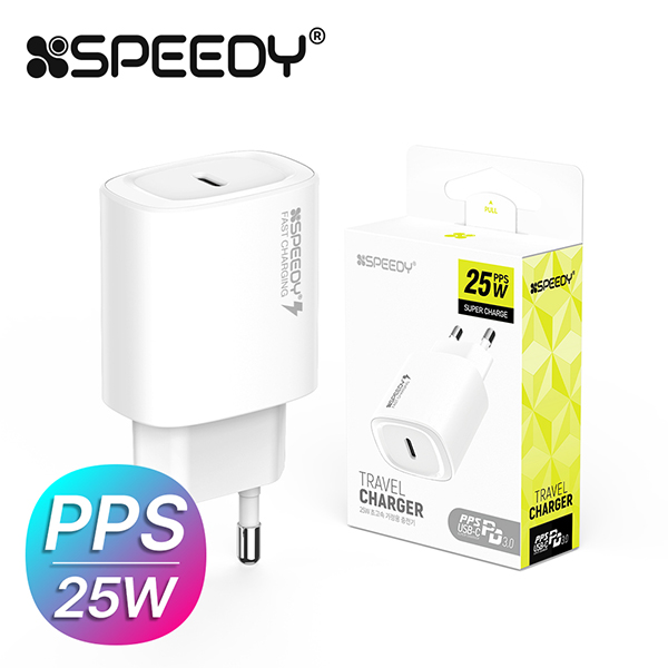 [업체별도배송]25W(PD3.0)초고속 분리형 충전기(케이블미포함/SPE-B2N20MPD1P25/화이트/Speedy)