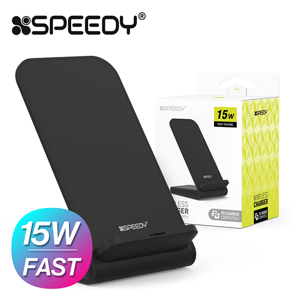 [업체별도배송]15W 고속 무선충전 거치대(SPE-STW1500A/화이트/Speedy)