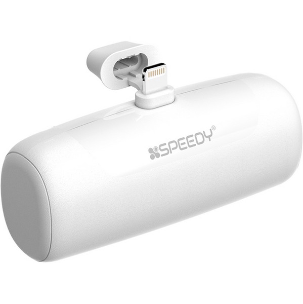 8P 일체형 미니 보조배터리(5,000mAh/SPE-PA5GPQ8P/화이트/Speedy)
