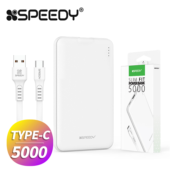 [업체별도배송]슬림핏 보조배터리(5,000mAh/SPE-PBCP50/화이트/Speedy)