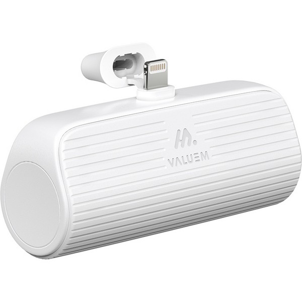 8P 일체형 미니 도킹 보조배터리(5000mAh/VM-PA5FPQ8P/화이트/8핀/밸류엠)