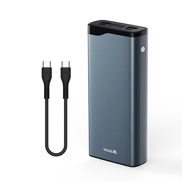 [업체별도배송]고속 보조배터리(20,000mAh/케이블 포함/VM-PM20APQ/다크그레이/밸류엠)