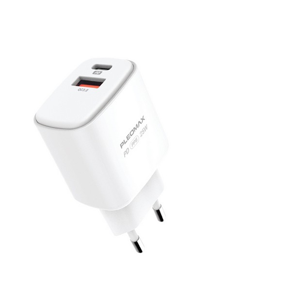 [업체별도배송]PD 25W 2포트 충전기 헤드(PMQC-E2500_헤드/화이트/플레오맥스)