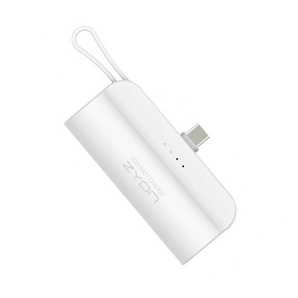 20W 고속충전 미니 일체형 보조배터리 5000mAh(ZMB-MB20/C to 8/자이온)