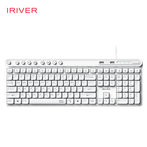 유선 항균 키보드 2Port Hub(K601U/화이트/아이리버)