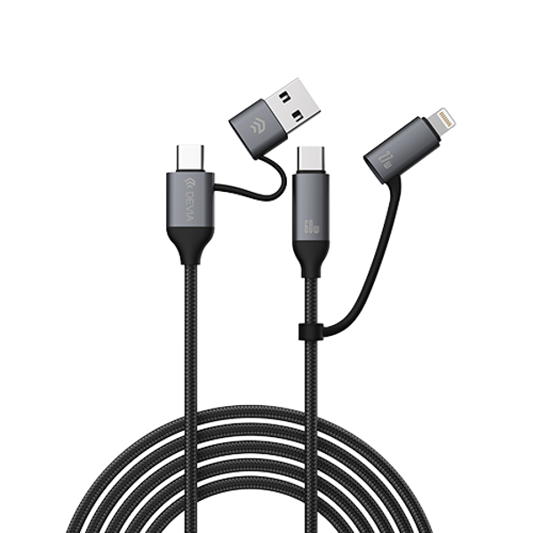 4 in 1 고속 충전 케이블(EC504_BK/블랙/1.5m/DEVIA)