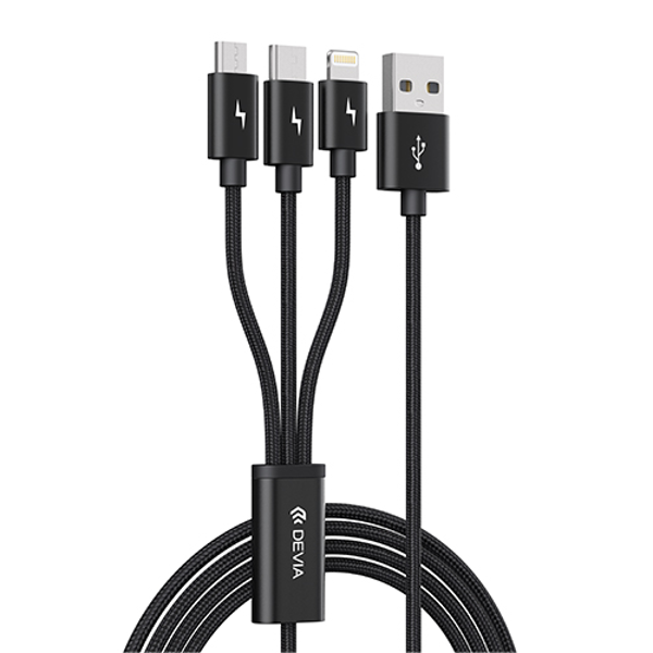 3 in 1 고속 충전 케이블(EC048_BK/블랙/1.2m/DEVIA)