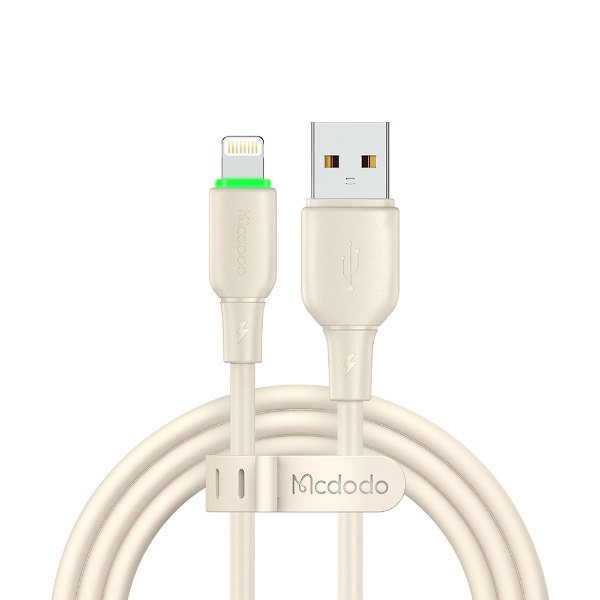 알파 LED 8핀 고속충전 케이블(CA-4740/1.2m/베이지/MCDODO)