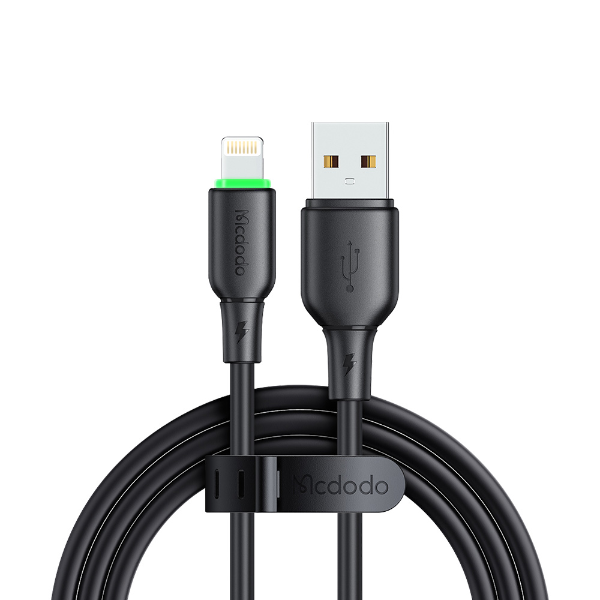 알파 LED 8핀 고속충전 케이블(CA-4741/1.2m/블랙/MCDODO)