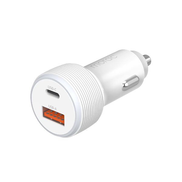 네다 V6 48W PD PPS 2포트 차량용 초고속 충전기(MR-CC-NDV6/화이트/MORAC)