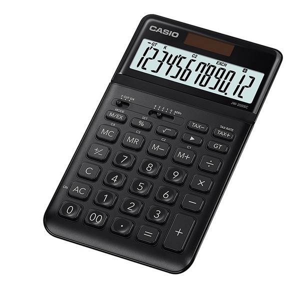 계산기 JW-200SC 183.5x109x10.8mm 흑색 150g 12자리 CASIO  (주)오피스디포 코리아