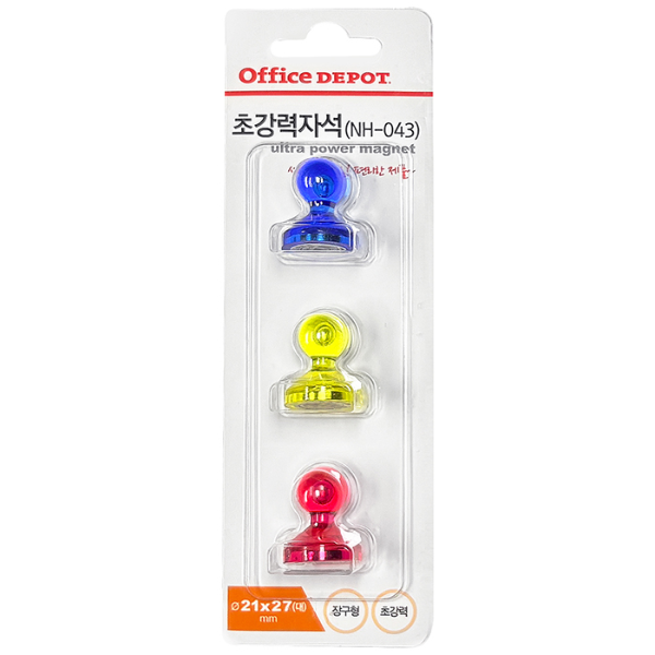 초강력 자석(장구형/NH-043/대/3개입/오피스디포)