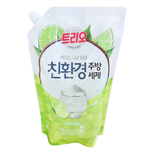 트리오 베이킹소다 담은 주방세제(리필/라임/1.2L)