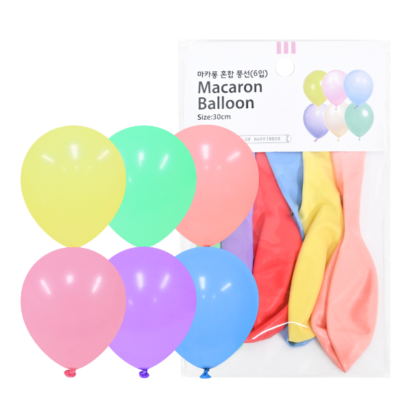 30cm 마카롱 혼합 풍선(6입)