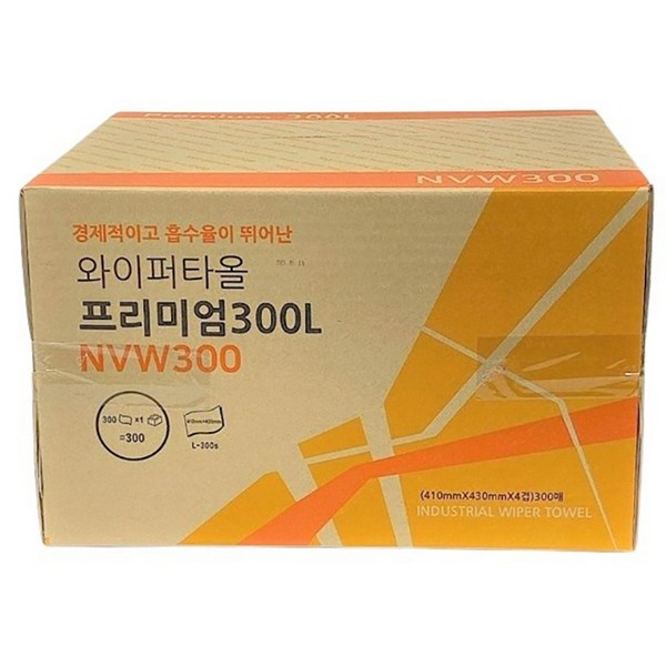 [업체별도배송]산업용 와이퍼 대형(NVW300/4겹/410×430mm/300매/나비PB)