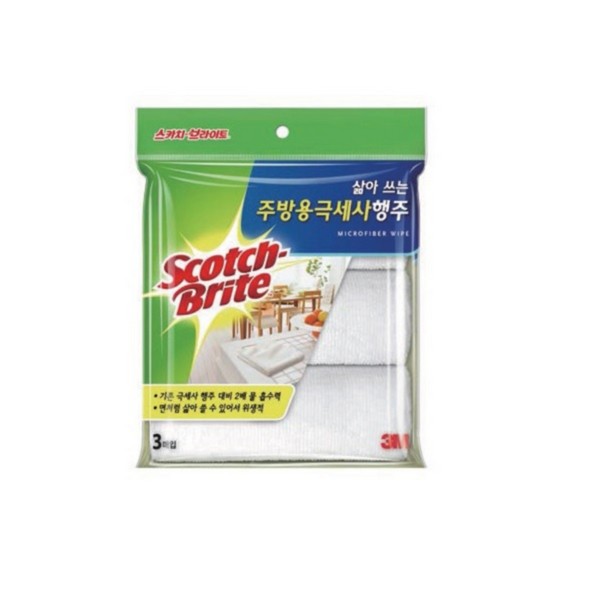삶아쓰는 주방용 극세사 행주(3매/스카치브라이트/3M)