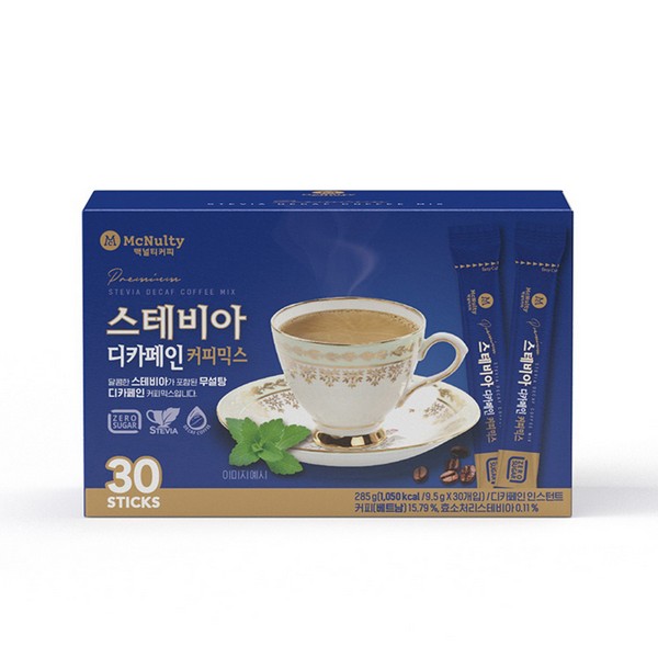 맥널티 디카페인 스테비아 커피믹스 30개입