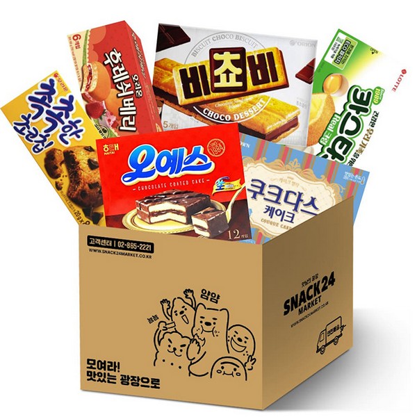 [업체별도배송]스낵24 다같이 쓱싹 10종 인기 과자세트10p