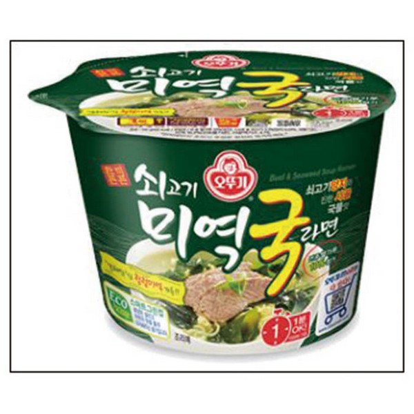 [업체별도배송]쇠고기 미역국 라면 큰컵(100g*12개/BOX/오뚜기)