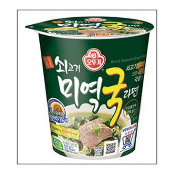 [업체별도배송]쇠고기 미역국 라면 작은컵(60g*15개/BOX/오뚜기)
