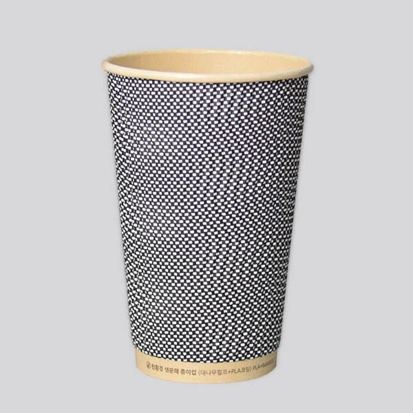 3중 단열종이컵 PLA웨이브 그레이 16oz, 473ml(25개)