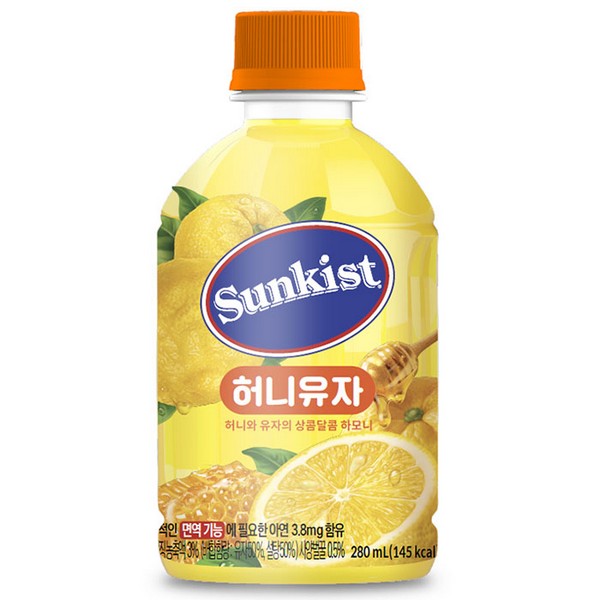 [업체별도배송]광동제약 썬키스트 허니유자 280ml*24개입