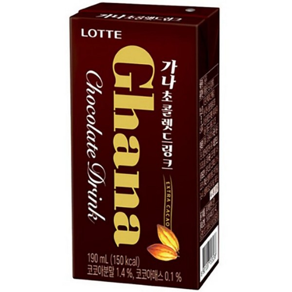 [업체별도배송]롯데웰푸드 파스퇴르 가나 초코렛 드링크 190ml*24개입