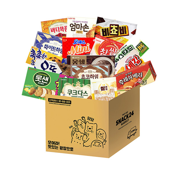 [업체별도배송]스낵24 석부장 최애 탕비실 사무실 간식 과자세트(15종/1Box)