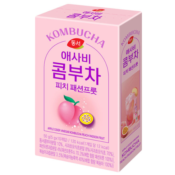 [업체별도배송]동서 애사비 콤부차 피치 패션프룻(5g*10T/동서식품)
