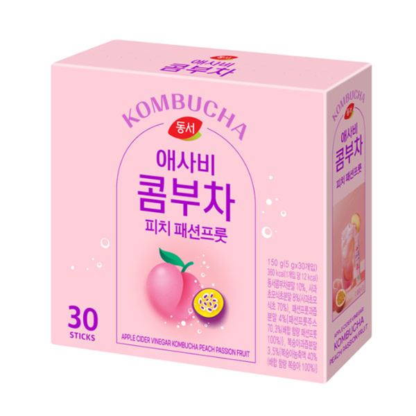 [업체별도배송]동서 애사비 콤부차 피치 패션프룻(5g*30T/동서식품)