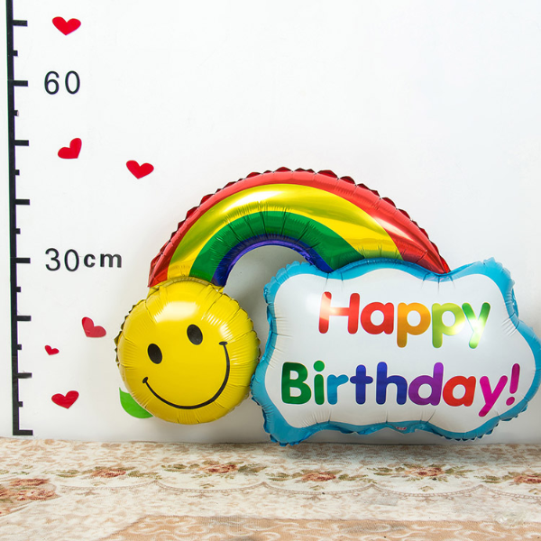 무지개스마일호일풍선