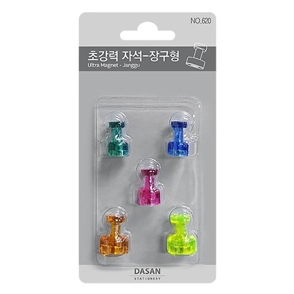 초강력자석세트(장구형/중+소/No.620/다산사무기)